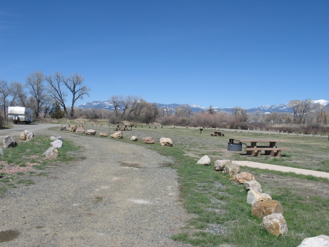 picture showing The accessible campsite at Indian Road has a large pull-through parking pad.